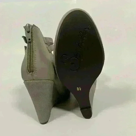 Saychelles Heritage Ankle Strap High heel wedge Gray Women size 8.5 - Picture 7 of 8